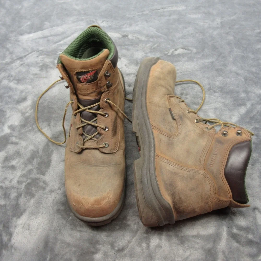 Red Wing Men 14D Boots Brown King Safety Toe Non Metallic Waterproof 2240 Rugged